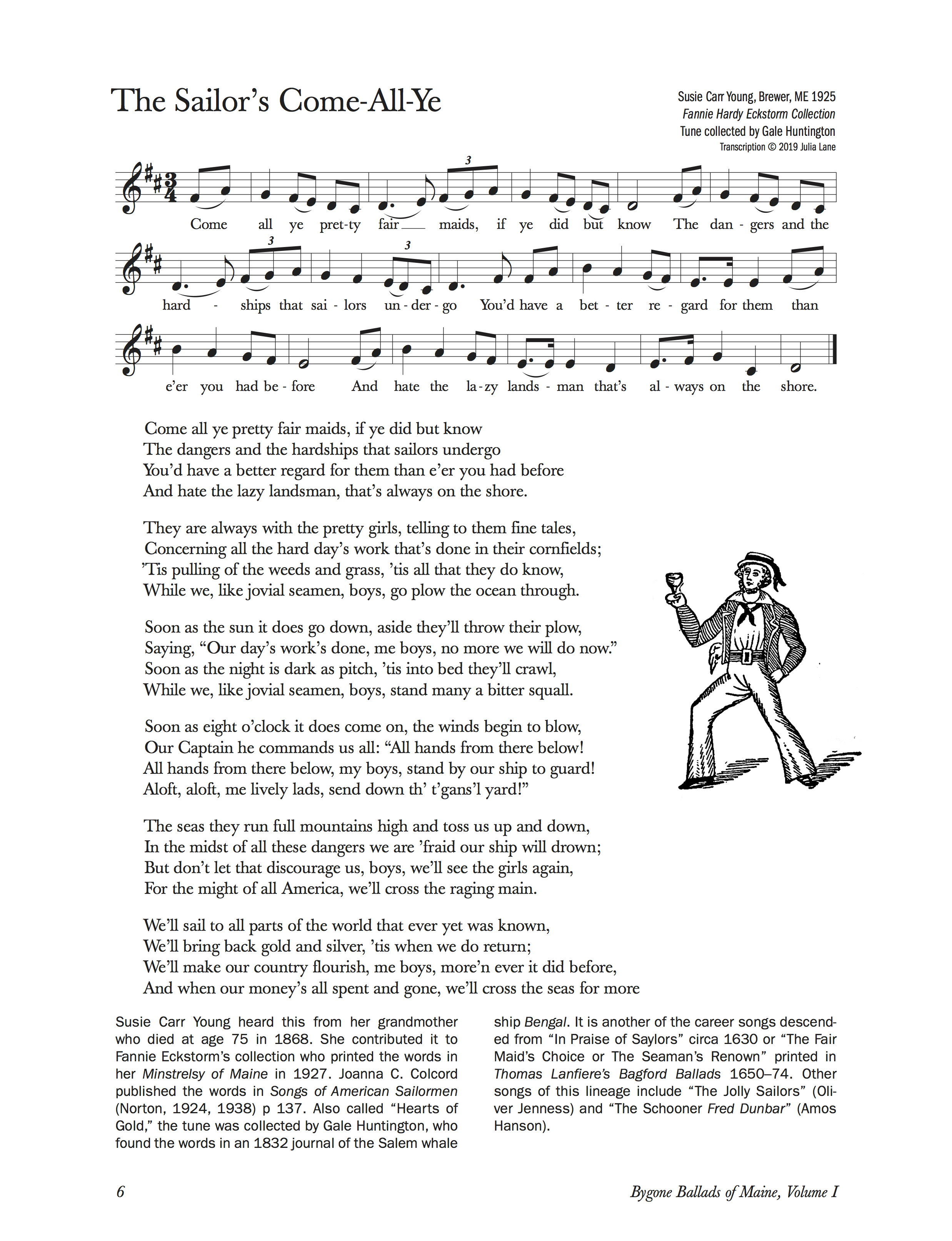 Bygone Ballads of Maine Vol 1 sample page